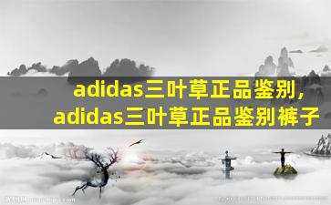 adidas三叶草正品鉴别,adidas三叶草正品鉴别裤子