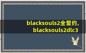 blacksouls2全誓约,blacksouls2dlc3