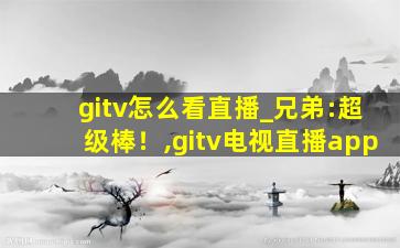 gitv怎么看直播_兄弟:超级棒！,gitv电视直播app