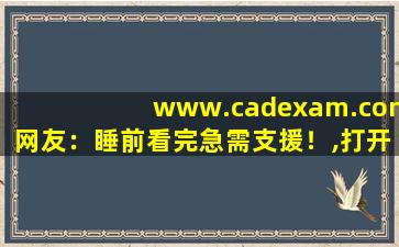 www.cadexam.com网友：睡前看完急需支援！,打开网址