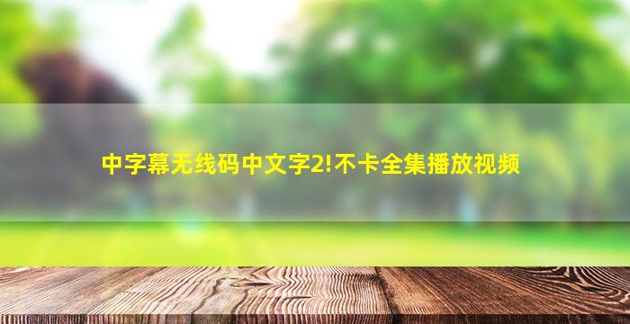 中字幕无线码中文字2!不卡全集播放视频