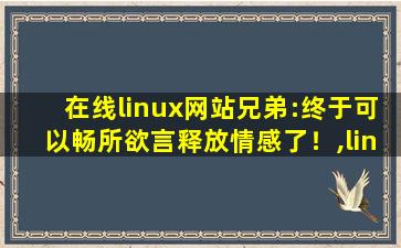 在线linux网站兄弟:终于可以畅所欲言释放情感了！,linux网站入口