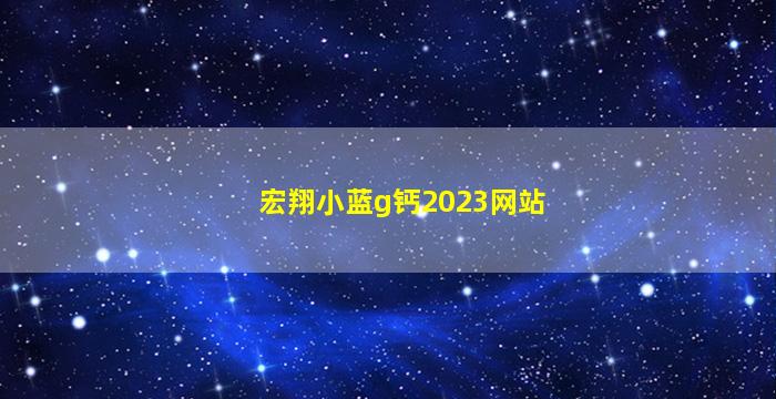 宏翔小蓝g钙2023网站